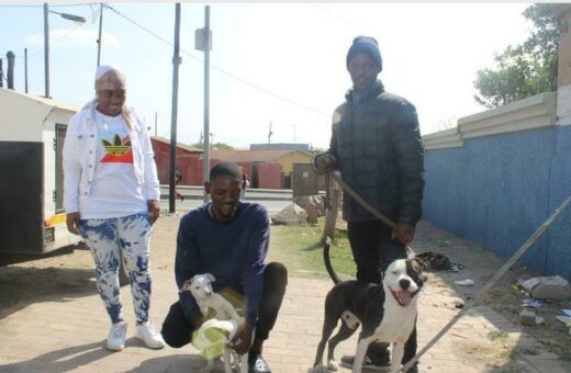Boitumelo Lekalakala, Vusimuzi Gama and Gift Moloisi brought Dutch and his two puppies, Reese and Mickie, over for their seasonal shots. Dutch wailed morosely after taking a jab to the rear.